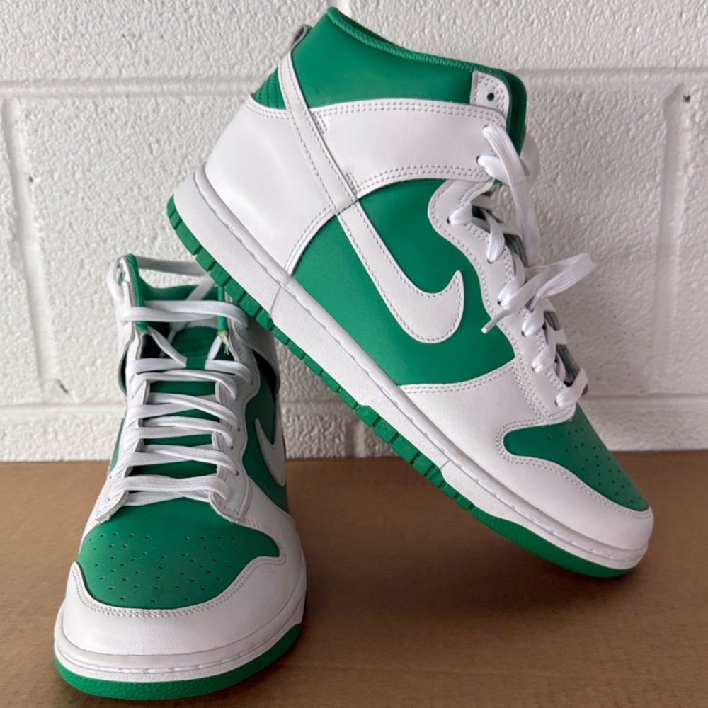 Nike Dunk Hi Retro Shoes Stadium Green White